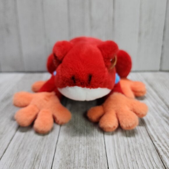 FAO Schwarz Sparklers Frog Plush Red 8'' Stuffed Animal Toy - Picture 2 of 9